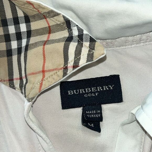BurberryGolf⛳️Designer🧑🎨 Shirt👚Pale Pink with NovaCheck CollarLuxury Playtime! - Picture 13 of 17
